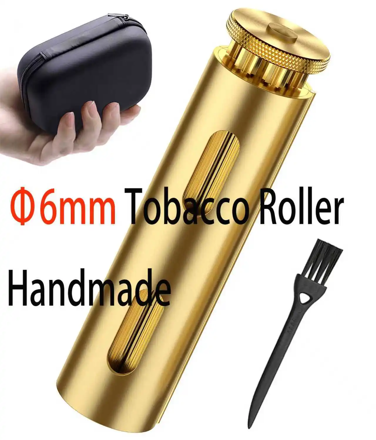 Round brass Φ6mm Cigarette Rolling Machine Antique Brass Material Manual Mechanical Nostalgia Tobacco Rolling  70MM Paper Gift