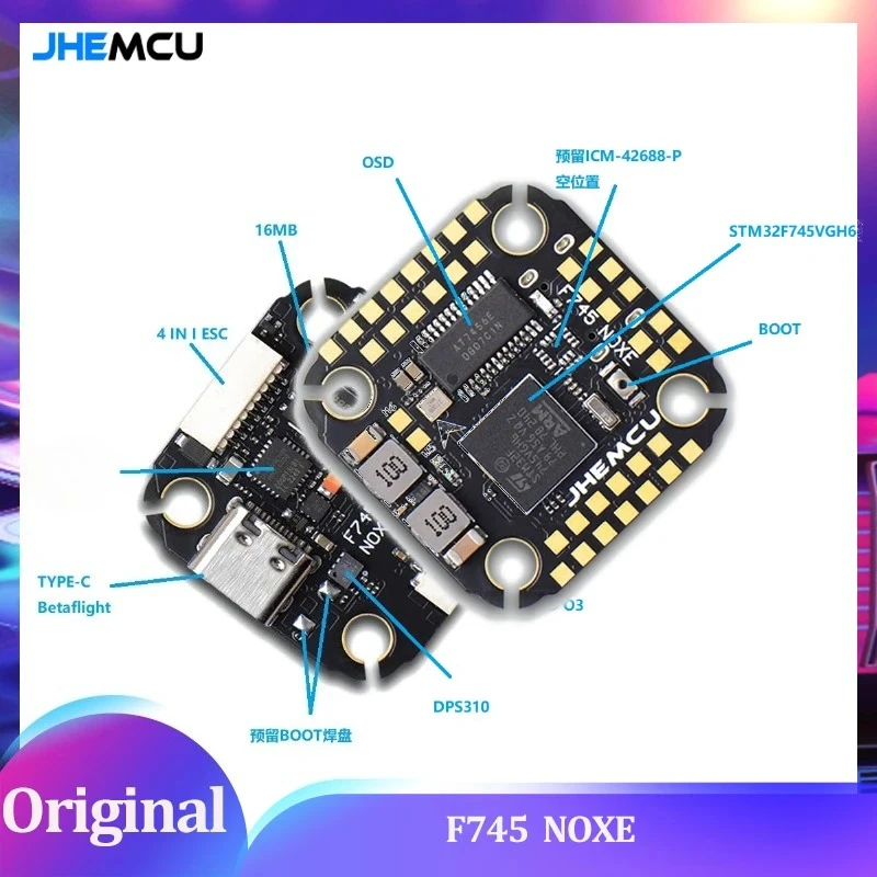 

Контроллер полета NOXE F745 F7 — STM32F745 ICM-42688-P Gyro 2-6S LiPo Betaflight OSD 8 МБ Blackbox UART/CAN Bus для FPV дронов