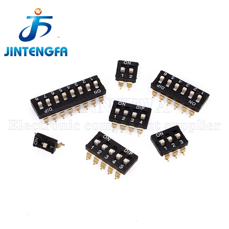 10PCS XH2.54mm SMD DIP 1P 2P 3P 4P 5P 6P 8P 10P Bit black Dial switches SMT switch Toggle Switches Slide Type Switch 