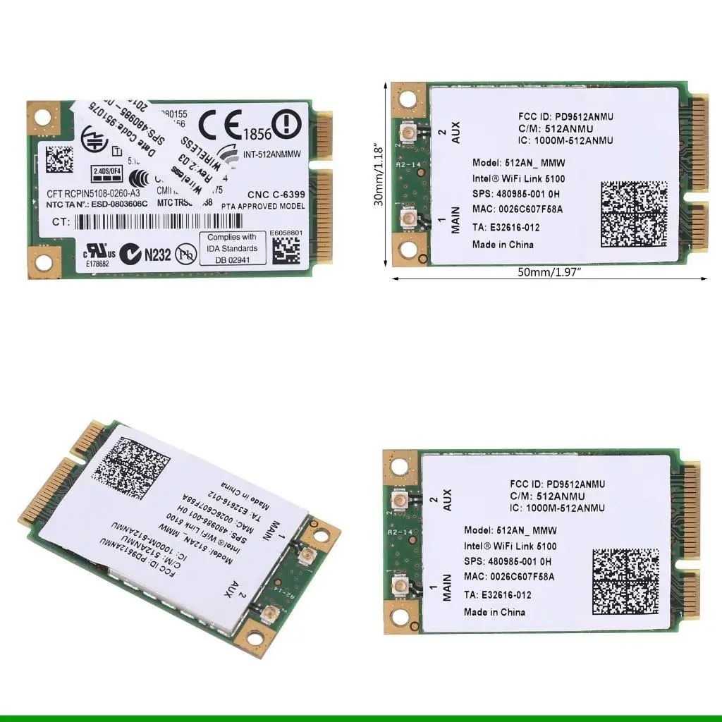 

U55C WiFi Link Half Mini PCI-e WIFI Wlan 2 4g Двухдиапазонная беспроводная карта для CQ4
