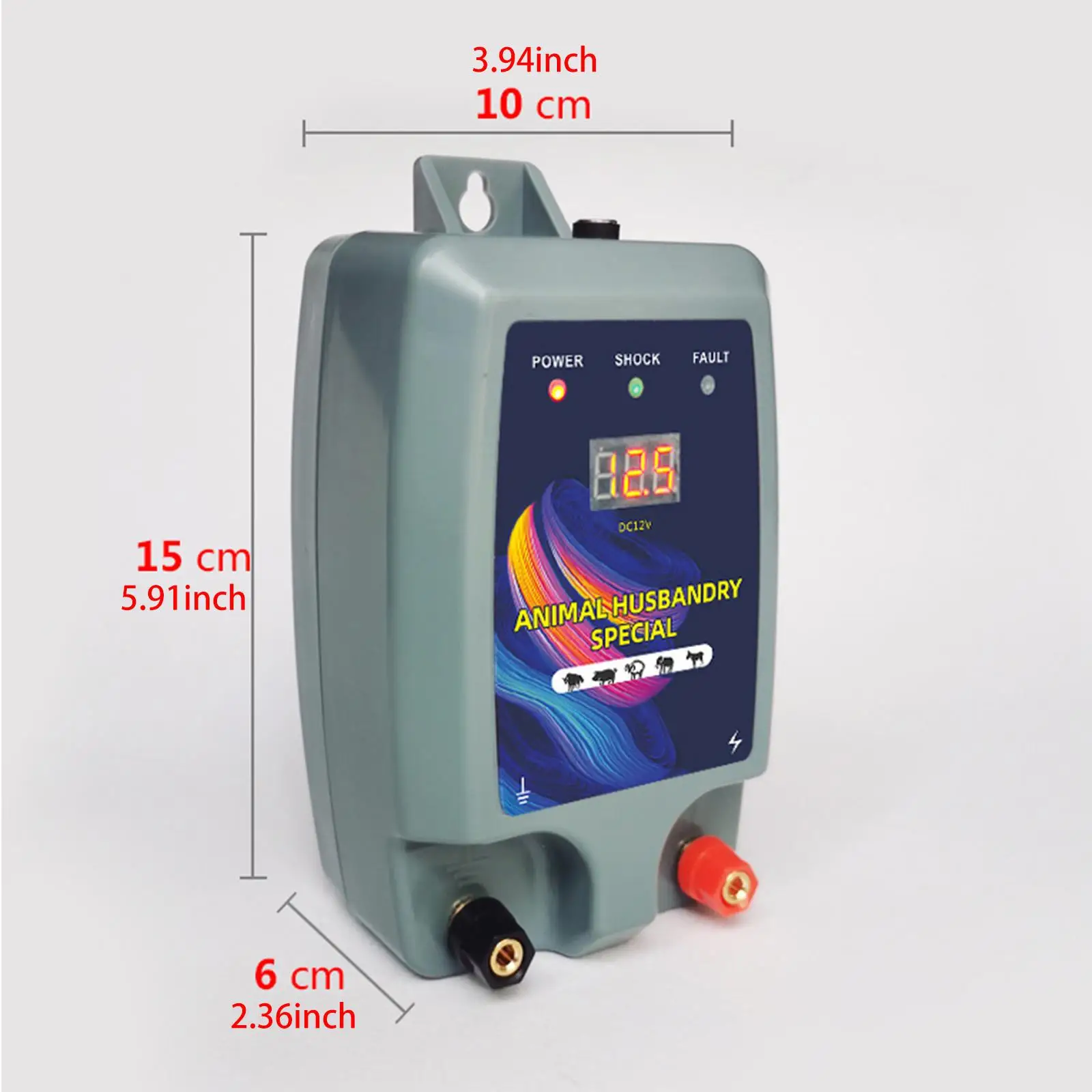 Electric Fence Energizer ABS Compact Livestock Charger 12v Input 1.5J Output Energy Weatherproof Controller for Cattle Yards