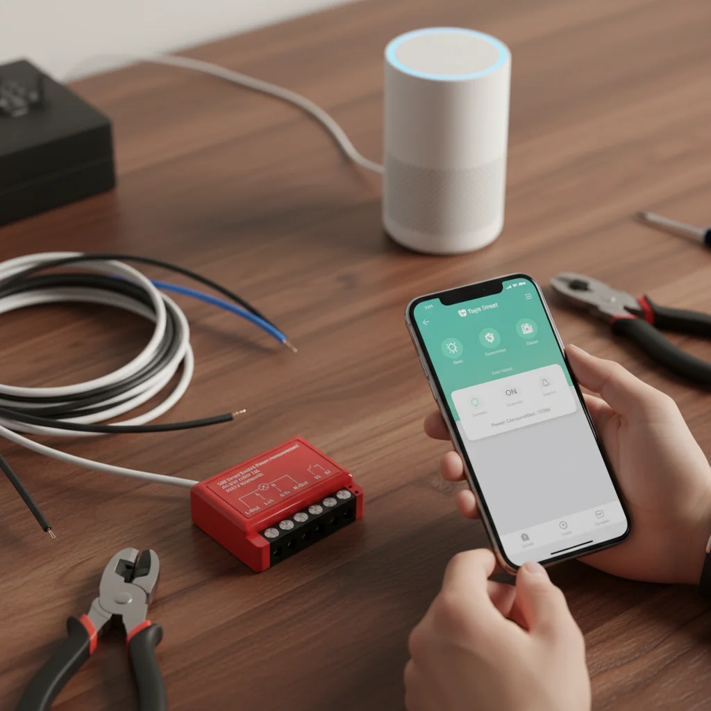 

Модуль переключателя Smart = Wi-Fi, электрический выключатель с дистанционным управлением, счетчик энергии для мониторинга домашней автоматизации, новинка 2023 года