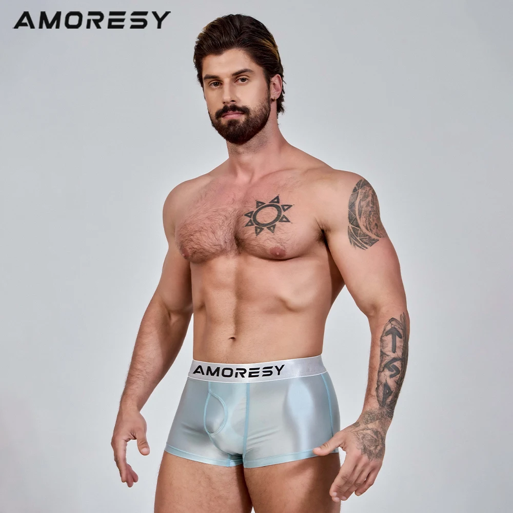 AMORESY Pegasus-Serie ultradünne transparente Boxershorts Jugendsport atmungsaktive Boxershorts aus Eisseide