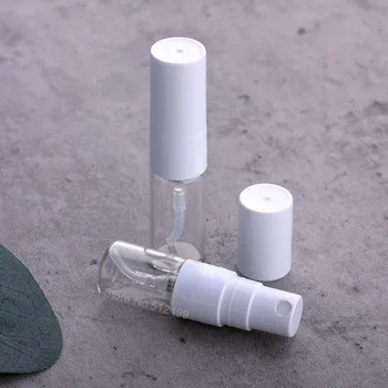 1ml 2ml Clear Glass Empty Perfume Spray Bottle White Fine Mist Atomizer Refillable Bottles Vial for Essential Oil Cosmetic