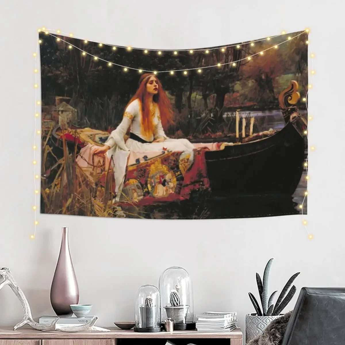 The Lady of Shallot - John William Waterhouse Tapestry Wall Art Kawaii Room Decor Tapestry