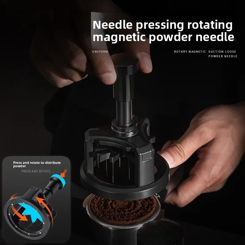 

WDT Tools Rotary Needle Powder Distributor 51mm 53mm 58mm Adjustable Depth Espresso Needle Distributor Barista Tools