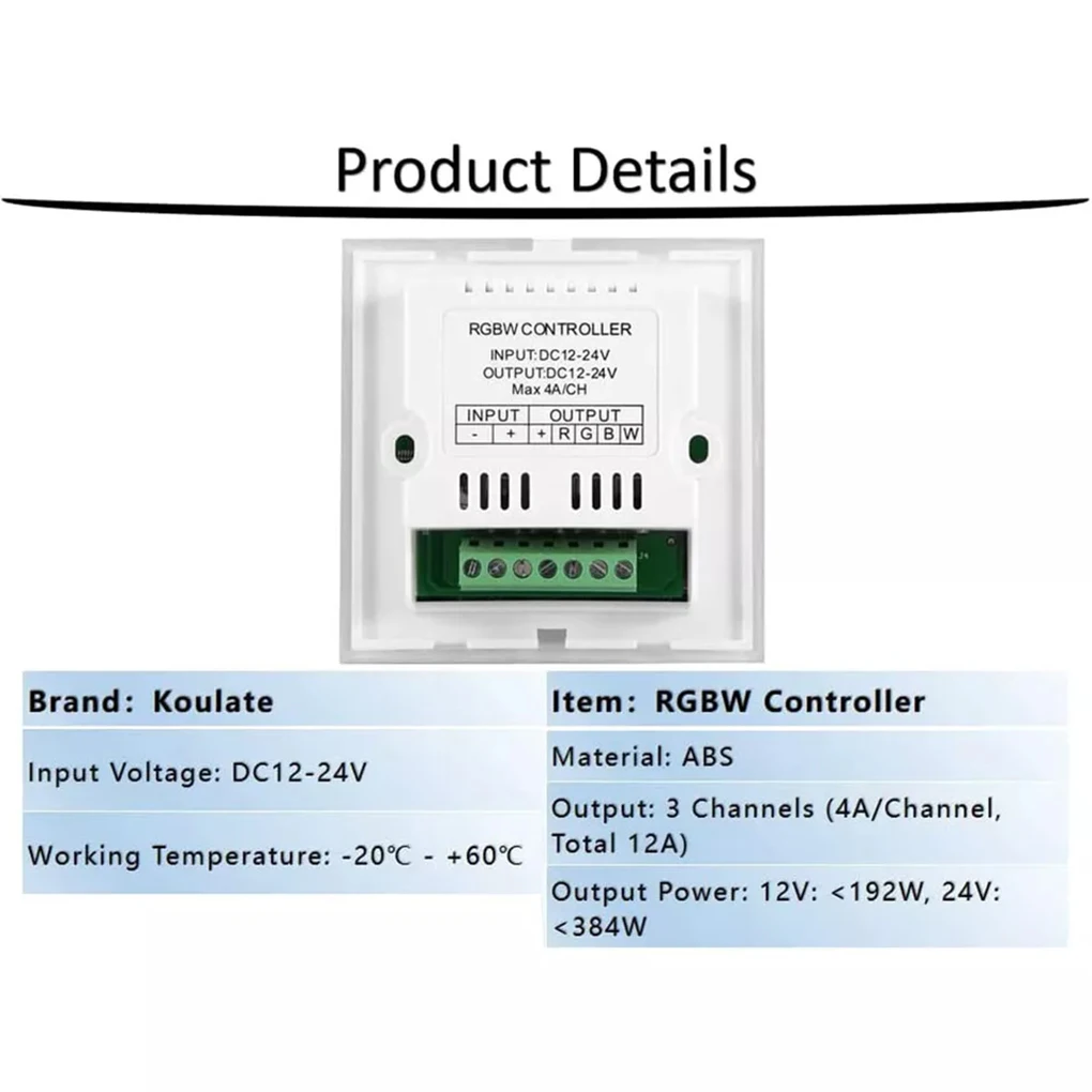 Led Dimmer Switch Controller For RGB Panel LED Lights Preventing Reverse Connection Of Power Supply