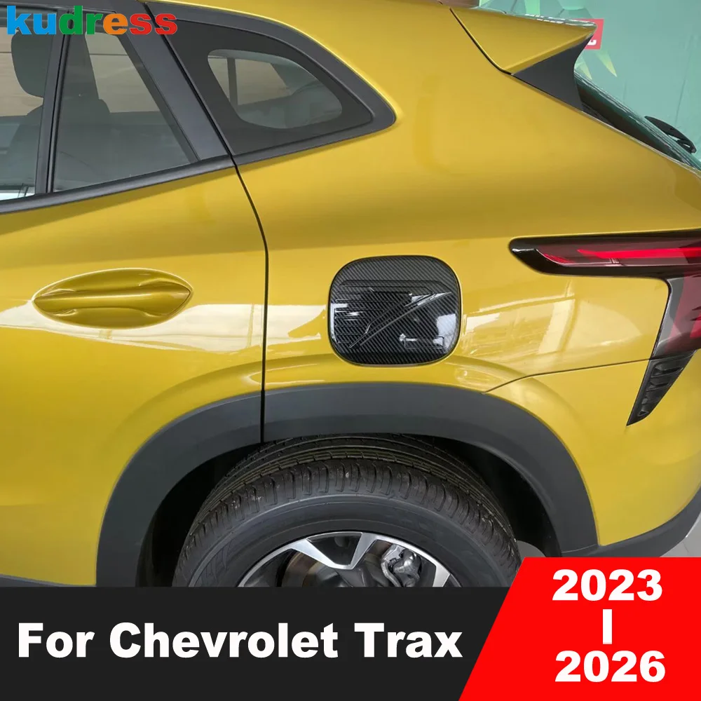 For Chevrolet Trax 2023 2024 2025 2026 Carbon Fiber Car Fuel Tank Cover Trim Gas Oil Filler Cap Frame Overlay Accessories
