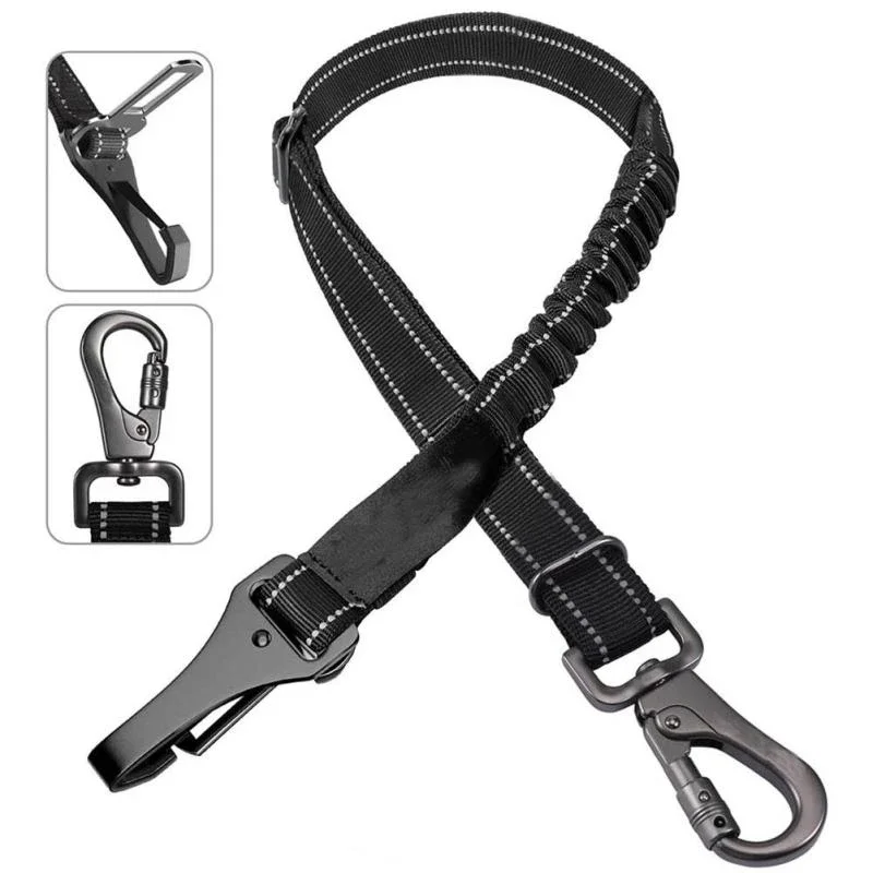 

Dog Car Seat Belt, Leather Belt, Reflective Nylon Rope, Suitable for Small and Large Dogs