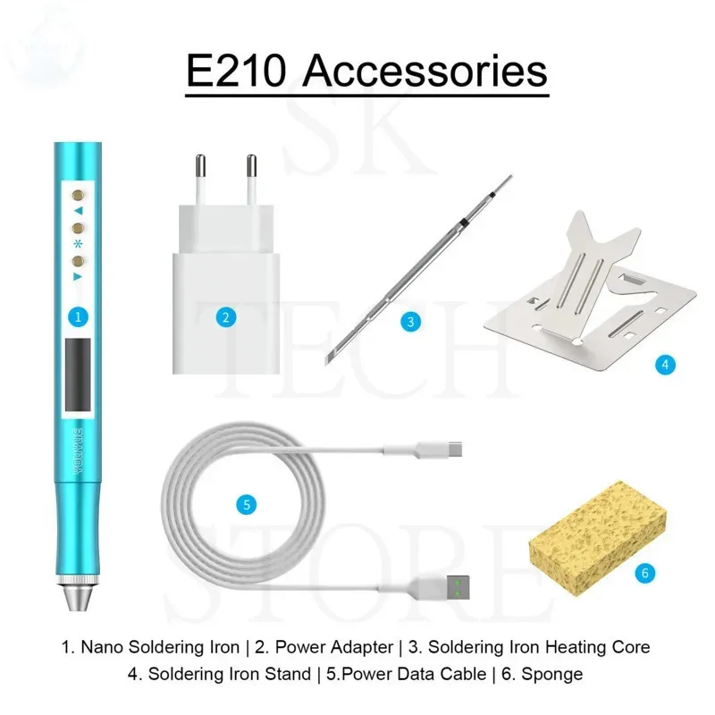 YOUYUE E210 USB MINI Portable Nano Electric Soldering Iron Fast Charging Welding Pen for Phone Main Board PCB Repair Tools