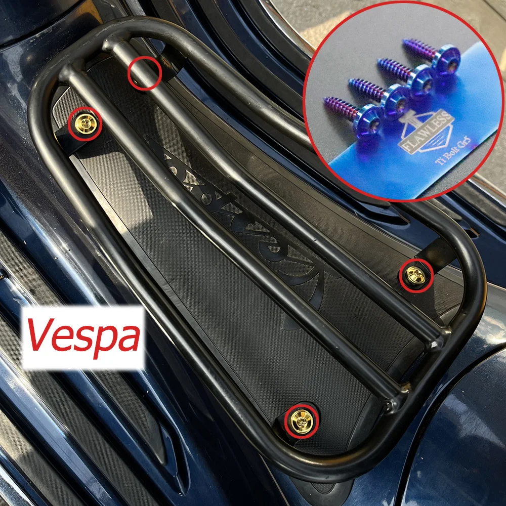 FLAWLESTI-Gr5本のボルトバッテリーカバーブラケット、セルフストラップスクリュー、m5 for vespa sprint 150 Sparmavera 150 s 150