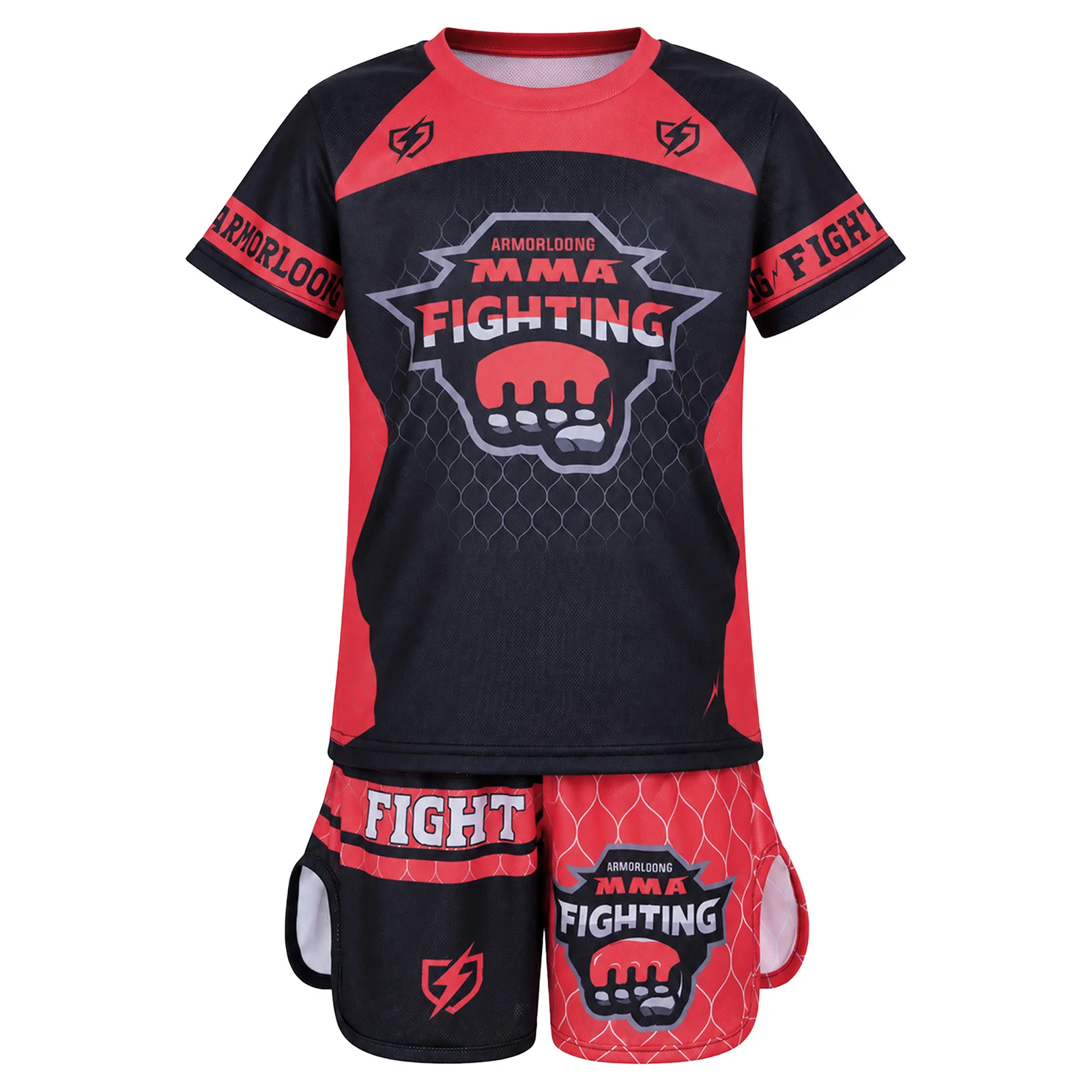 Jugend-MMA-Trainingsset für Jungen und Mädchen, Box-Outfit, Rashguard, Shorts mit seitlichen Schlitzen, Kinder-Kickbox- und Muay-Thai-Sportbekleidung – Detail 5
