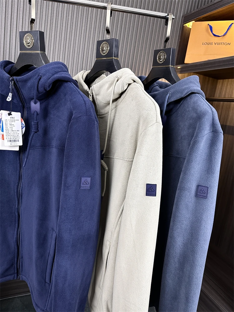 

Двустороннее фланелевое пальто с капюшоном, 480 г, мужское повседневное теплое длинное пальто на подкладке Fce, свободное городское пальто, осенне-зимнее пальто