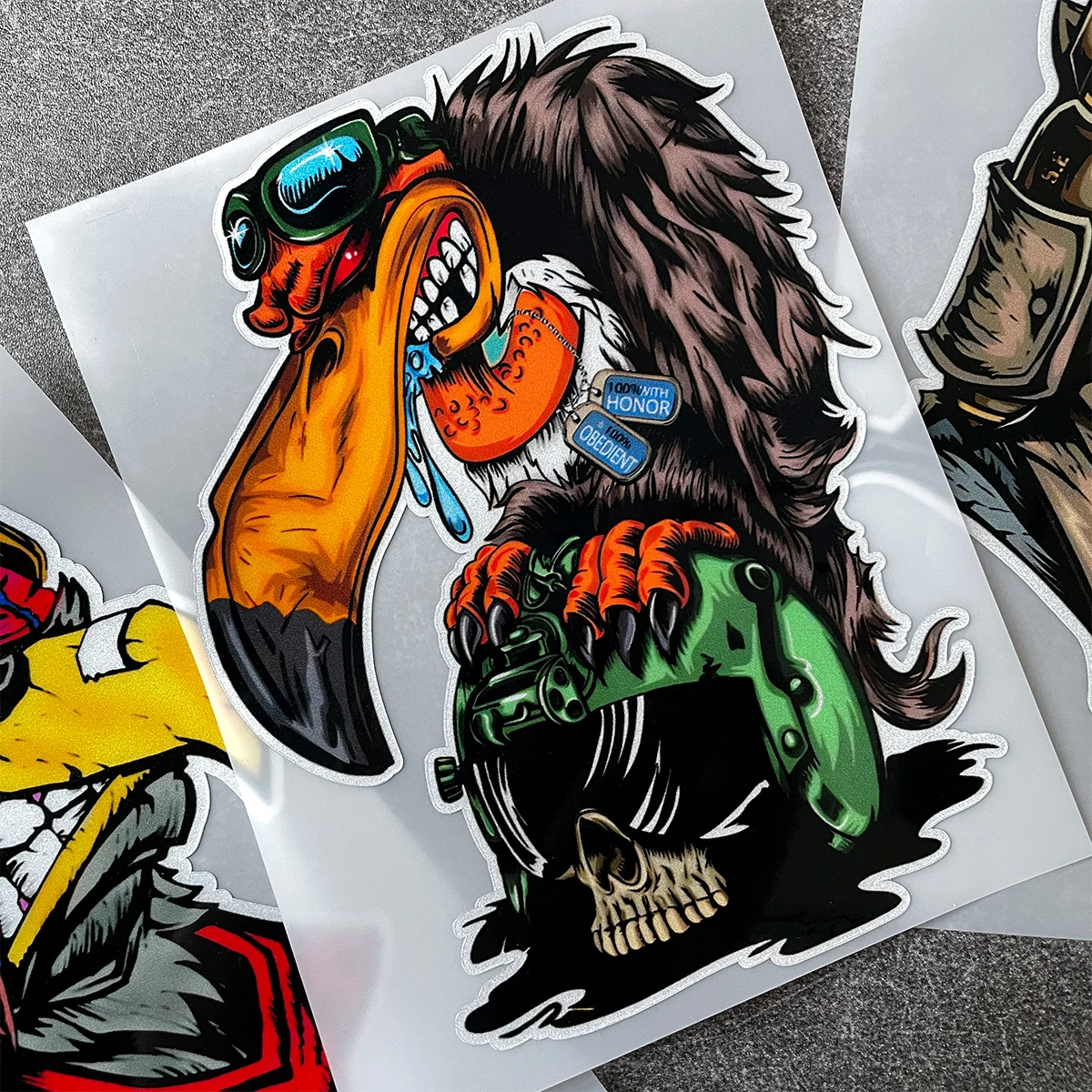 Retro Eagle Reflective Motorcycle Sticker Moto Body Windshield Vinyl Decal Accessories 2pcs Set For Harley Triumph Royal Enfield