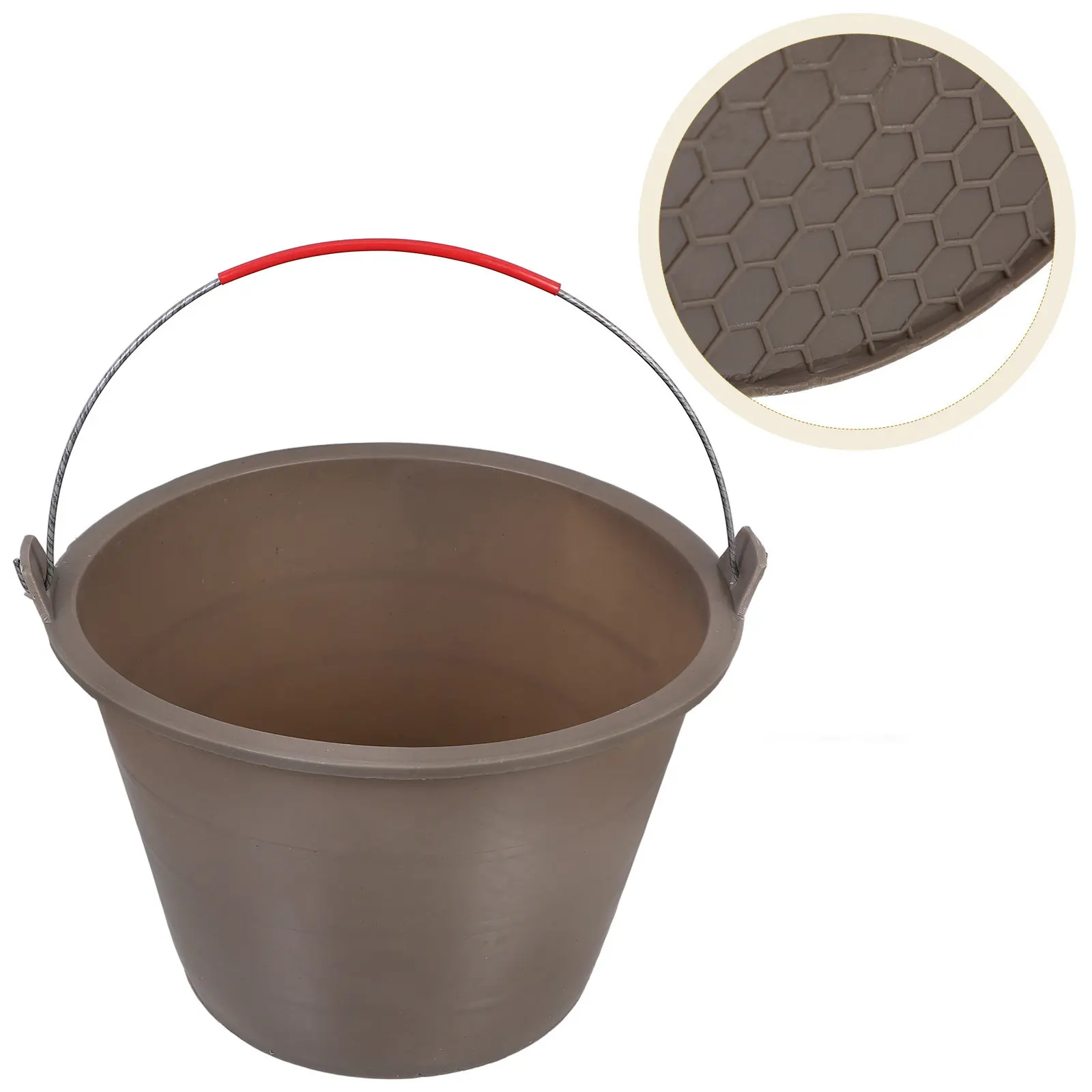 Seau en plastique renforcé robuste et épais pour béton, ciment et sable, avec poignée portable, excellente durabilité et stabilité, pour la maison