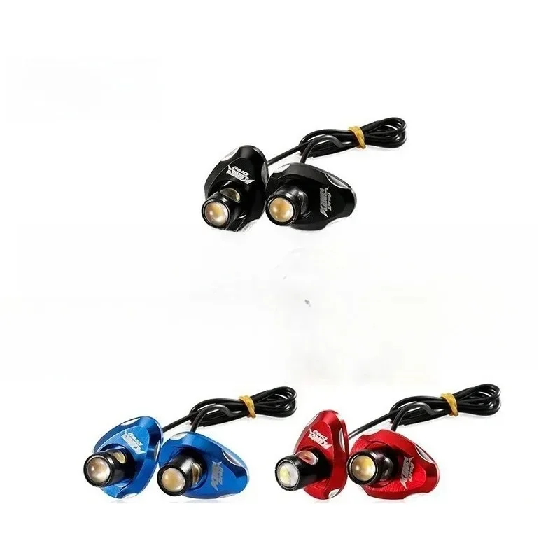 

Pkx для алюминиевых указателей поворота мотоцикла, мини-светодиодный индикатор, янтарная проблесковая лампа, дневные ходовые огни, номерной знак L