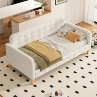 living room sofa is a 90*200 cm sofa bed, a bedside table, decorated with button studs, simple and fashionable without mattress