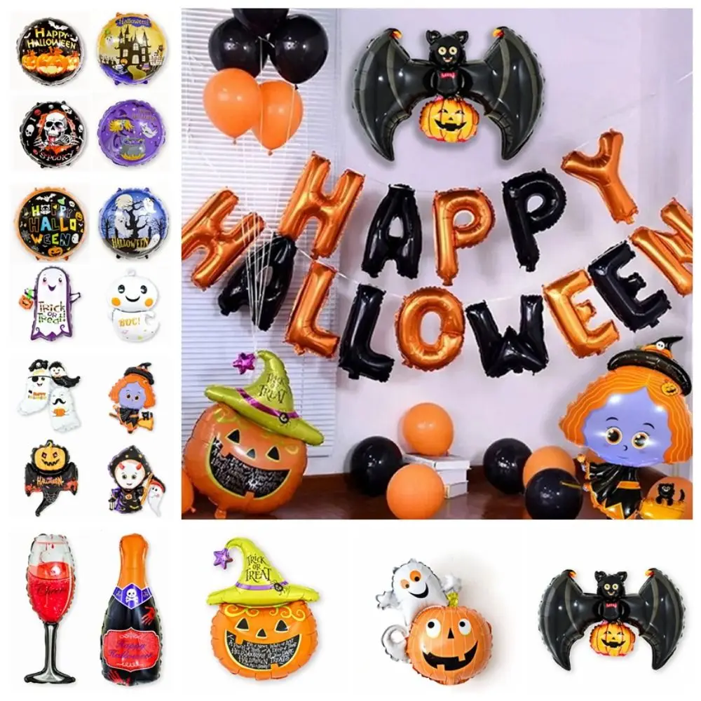 

Pumpkin Ghost Bat Halloween Pumpkin Ghost Balloons Halloween Theme Skull Spider Halloween Aluminum Film Balloon Modeling