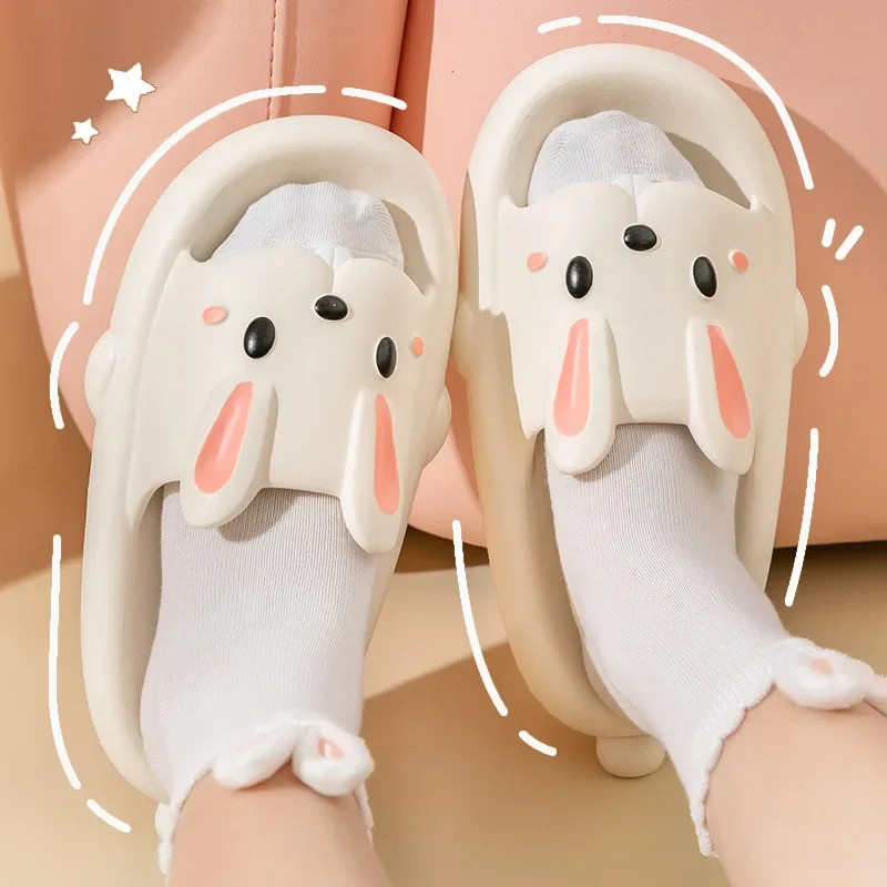 Woman Slippers Rabbit Cartoon cute Kawaii Summer beach outdoor flip flops Sandals anti-slip EVA funny soft indoor home house new