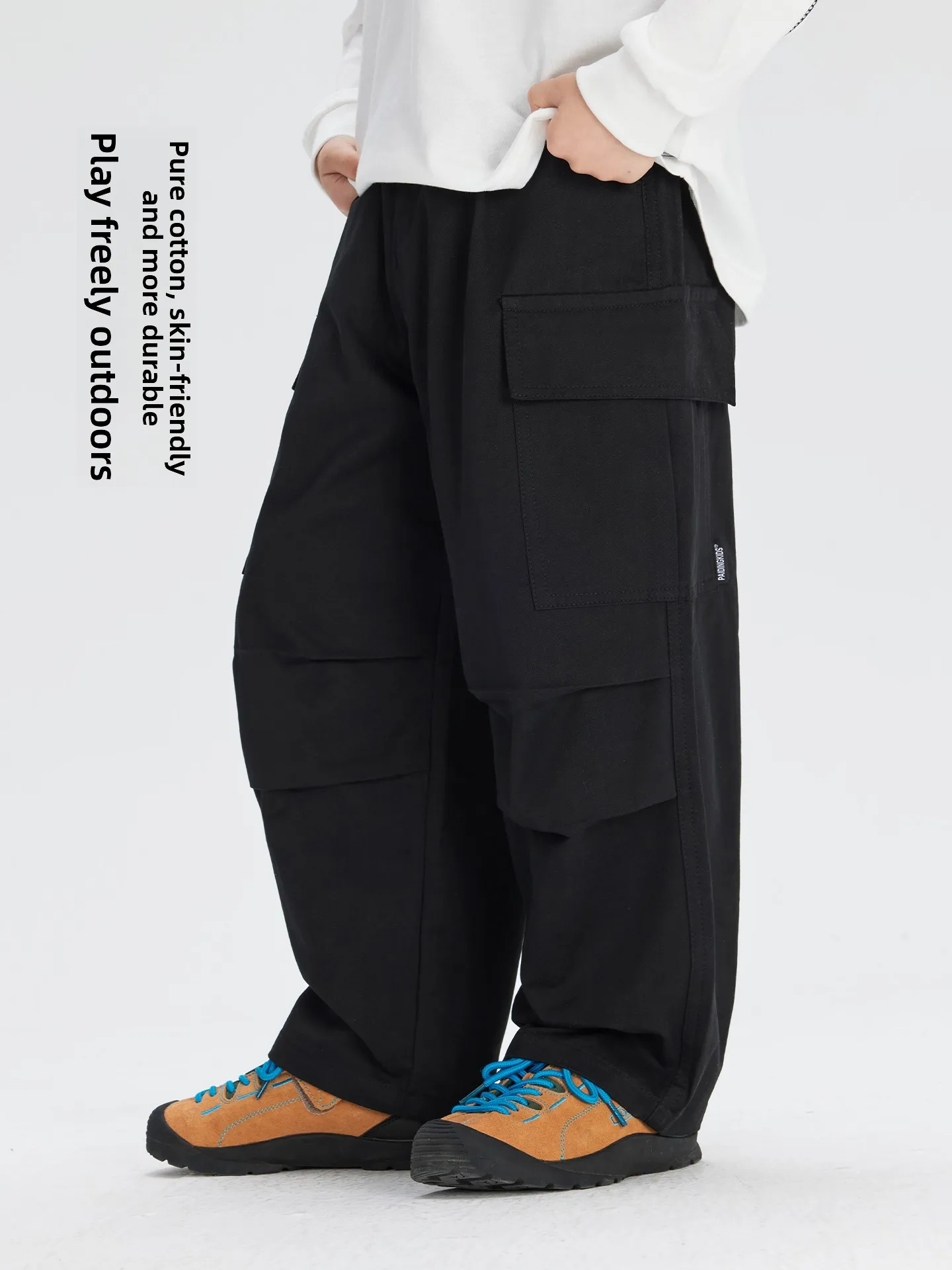 Pure Cotton Boys' Workwear Trousers with Large Pockets Outdoor Casual Long Pants Korean Style Autumn New Arrival Children's C...