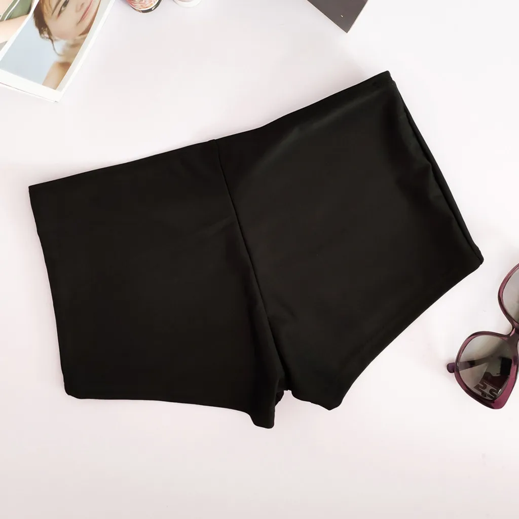 Women Swimsuit Shorts Solid Black Blue Fashion Swim Bikini Bottom High Waist Tankini Bathing Shorts Beach Swimwear image 6