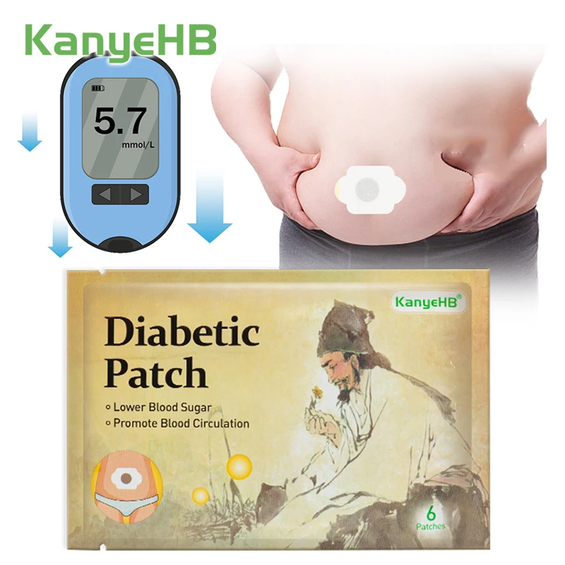 

6pcs=1bag Diabetes Navel Plaster Diabetes Patch Herb Hypoglycemic Plaster Balanced Blood Glucose Value Diabetes Stickers W007