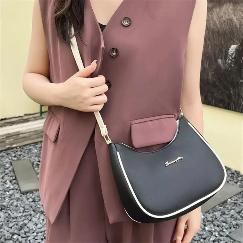 

Korean Stylish Crossbody Bags PU Leather Chic Underarm Bag Leisure Casual Ladies Handbags for Female