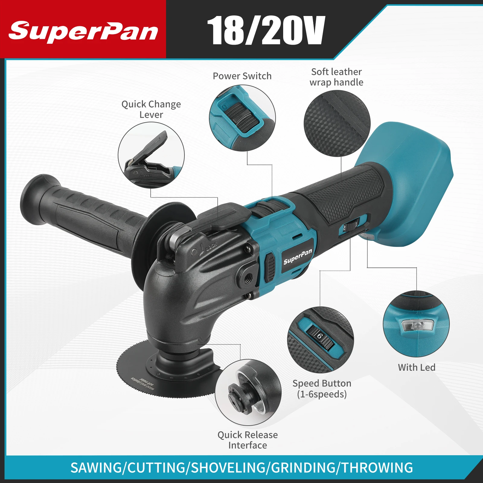 Universal Treasure Cutting Polishing Shovel Cleaning Tool Vibration Multi functional Tool For Makita 18v Battery Pins