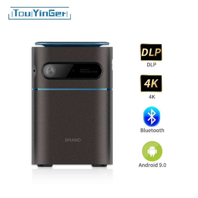 

Touyinger D042 DLP Android 9 Mini Portable Projector 7000mAh battery Beamer 4K LED 5G WiFi Bluetooth Home Cinema for Smartphone