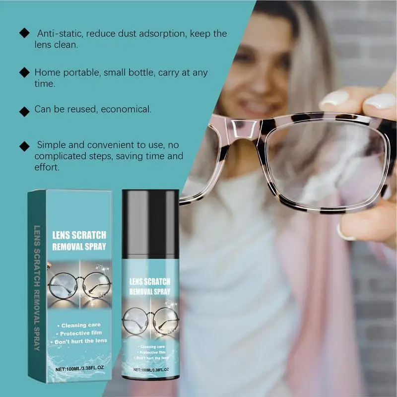 Limpiador de lentes de 100ml, espray multifuncional para eliminación de arañazos, herramienta de reparación