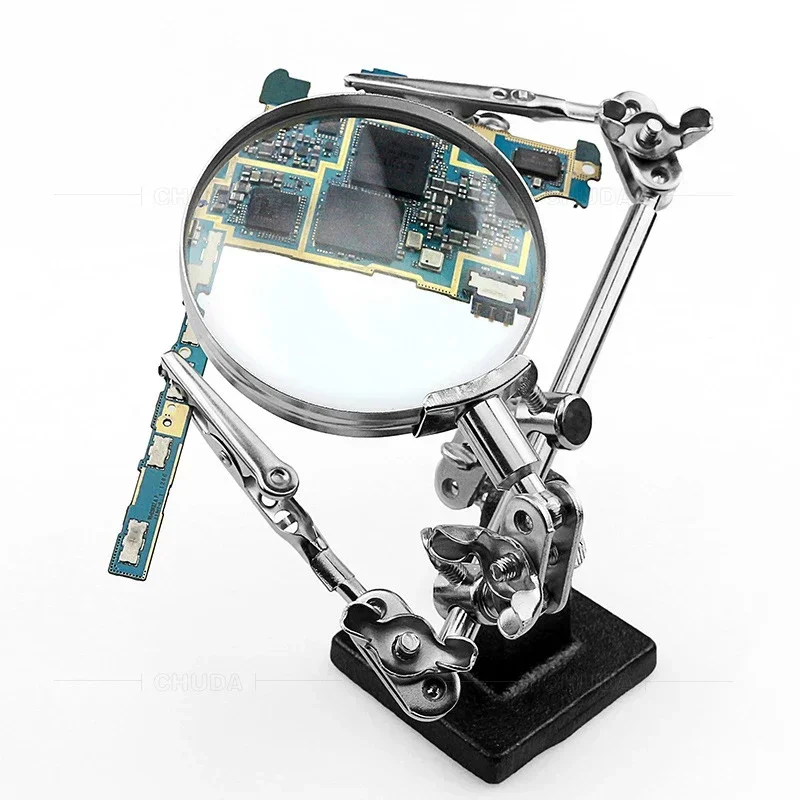 Auxiliary Bracket Welding Clip, Magnifying Glass Circuit Board Adjustable Magnifying Welding Clip