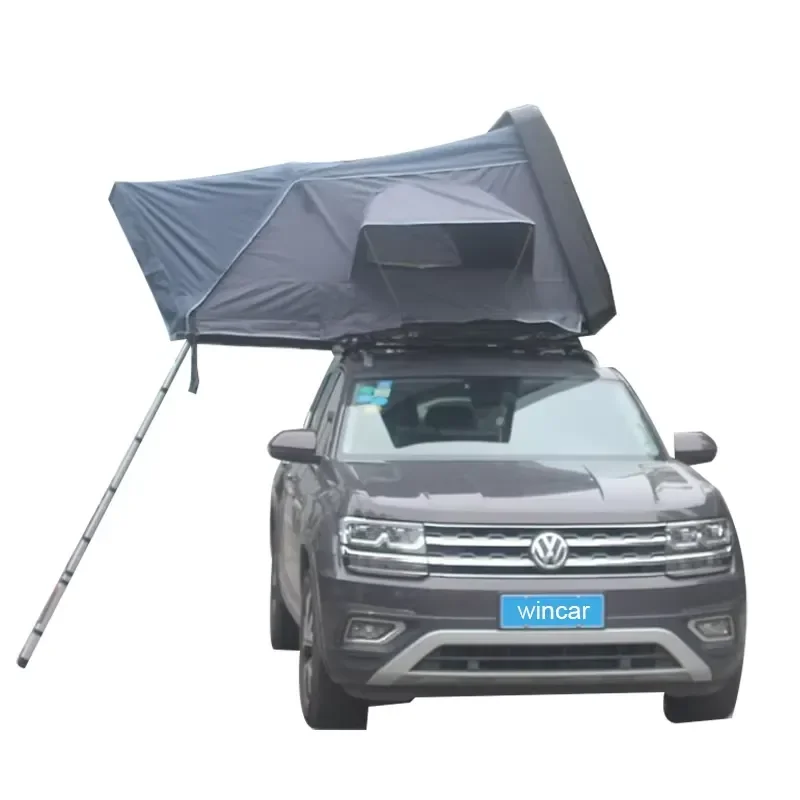 

4-Person Waterproof ABS Hard Shell Rooftop Tent with Ladder for SUV Cars Roof Triangle Side Open Canvas Fabric