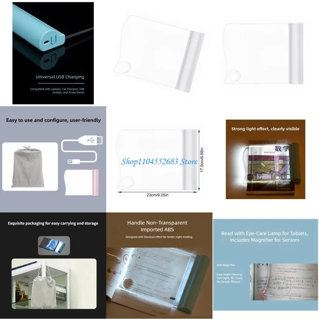 

Y6GD Touch Sensitive Reading Light Flat Rechargeable 2200mAh 4 Level Brightness