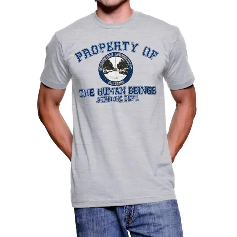T-shirt gris chiné pour hommes Community Property of The Human Beings Atheltic Dept, vêtements vintage