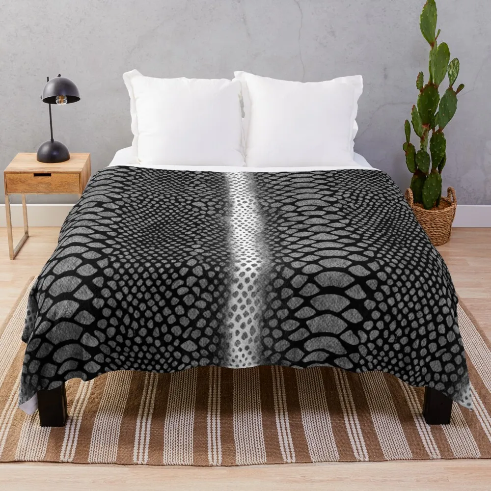 

Watercolor Snake Skin, Black version Throw Blanket heavy to sleep Giant Sofa Sleeping Bag Decorative Sofa Blankets