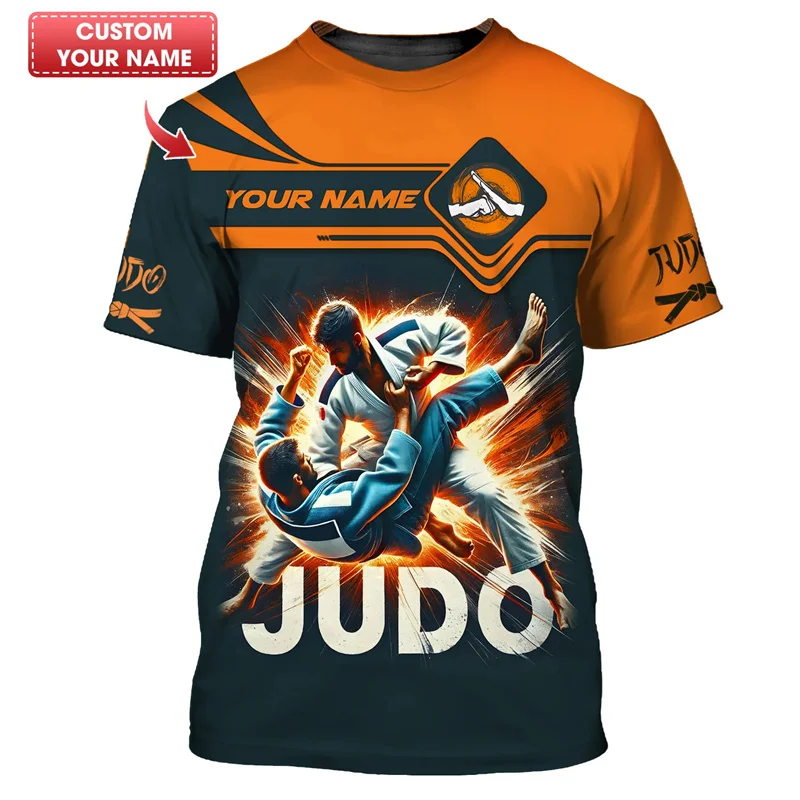 

Hot Sale Judo Fighter Tshirt Men Clothing 3D Printing Short Sleeve Kids Custom Name T-shirt Sports Crew Neck Tee Shirts Tops