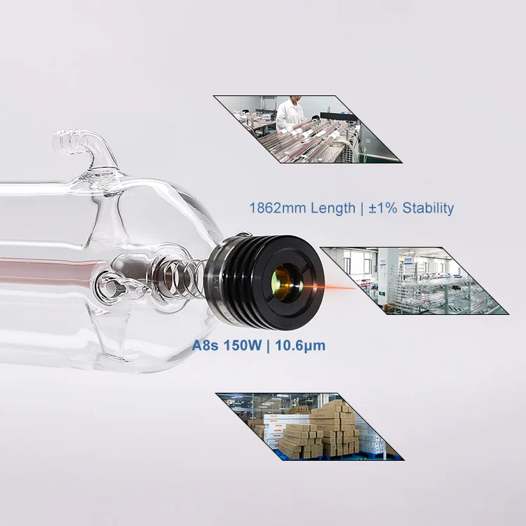 

Yongli Professional 150W 1862mm CO2 Laser Tube Equipment Competitive Price Parts For Industrial Cutting Systems