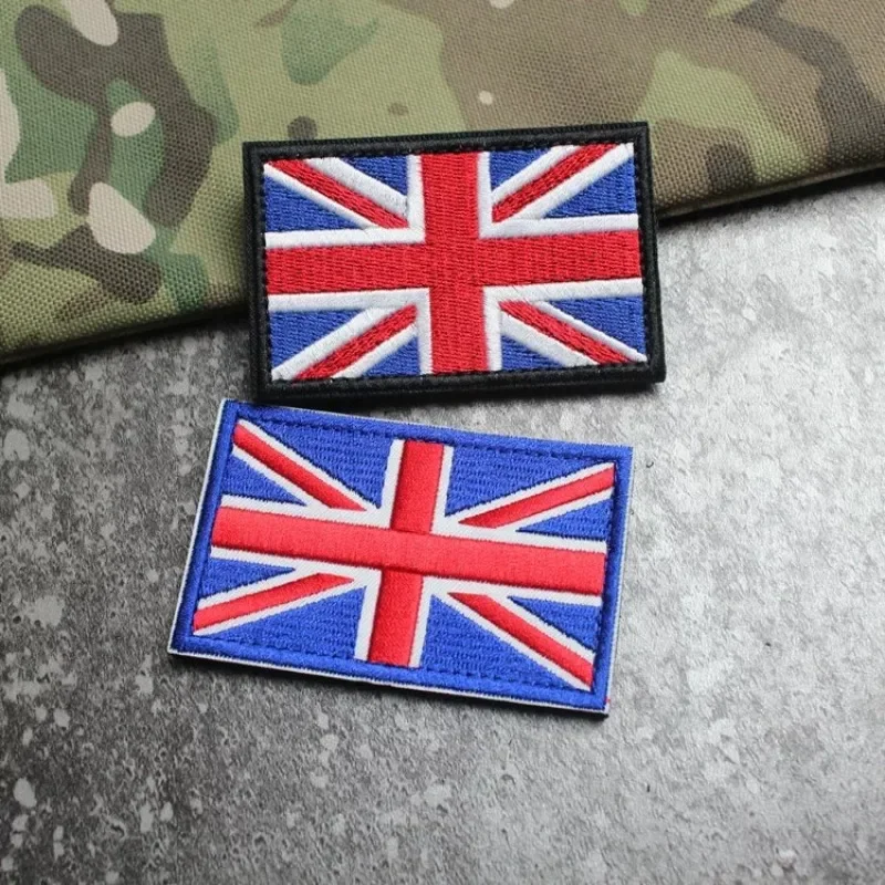 United Kingdom Flag Embroidery ENGLAND Patch  hook and loop Great Britain National UK GB Flags Patches Embroidered Badges