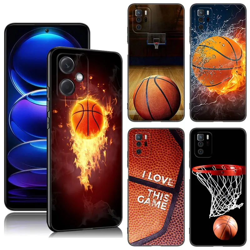 Basketball Basket Black Silicone Phone Case For Xiaomi Redmi Note 10 11 11S 12 13 4G 8 9 11T Pro 5G Plus 8T 9S 10S 12S