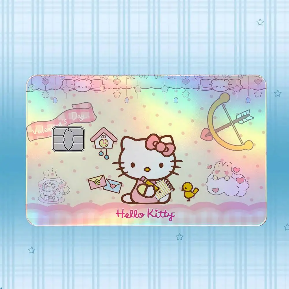 H-Hello Kitty Laser-Holografischer Karten-Skin-Aufkleber für Kredit- und Debitkarten – 4 Stück/Set, wasserfester, kratzfester Schutz – Detail 13