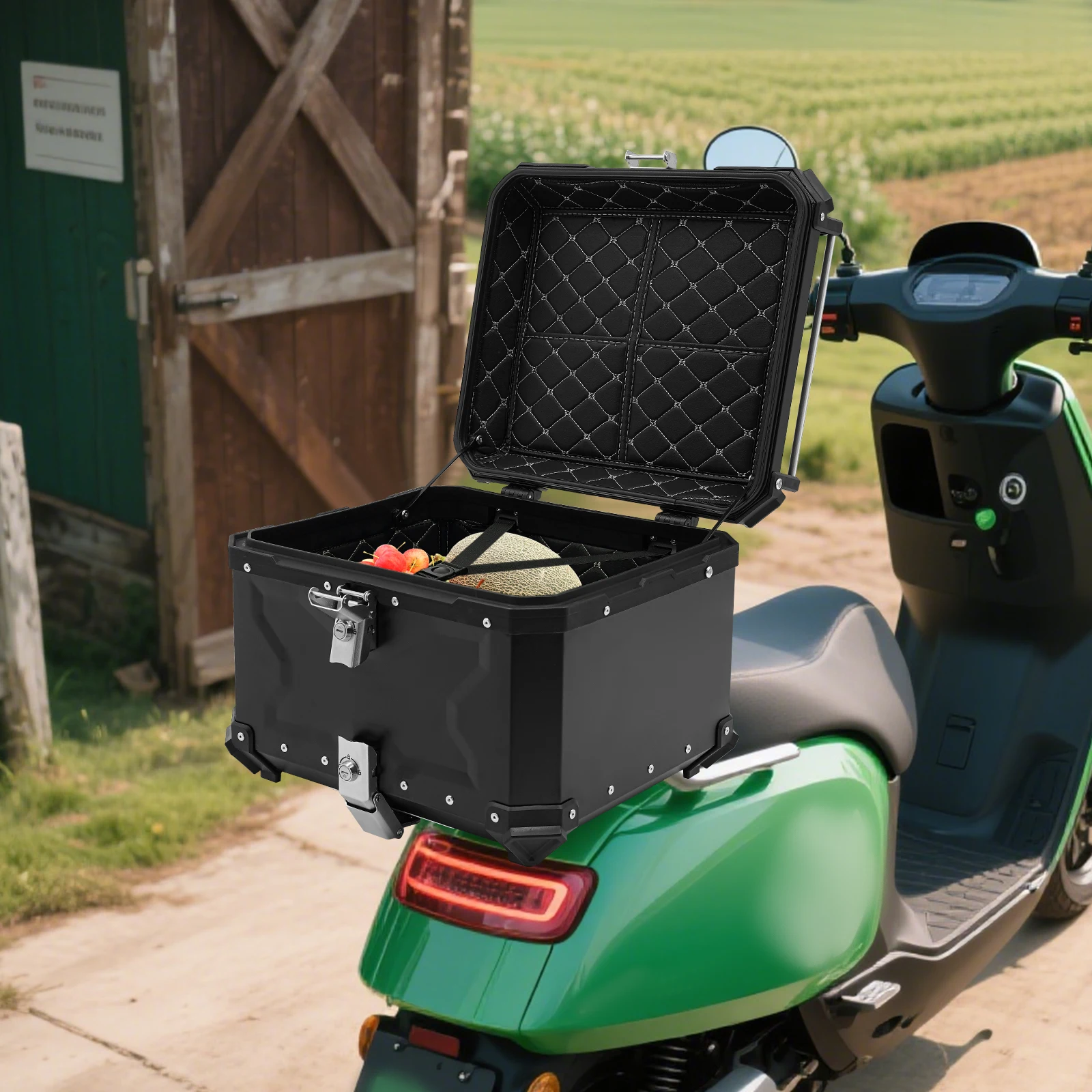 Motorbike Tail Box, Unmatched Stability Safety 14.35Gal Capacity for Storing Clothes Shoes Helmet Raincoat Glove Water Bottle