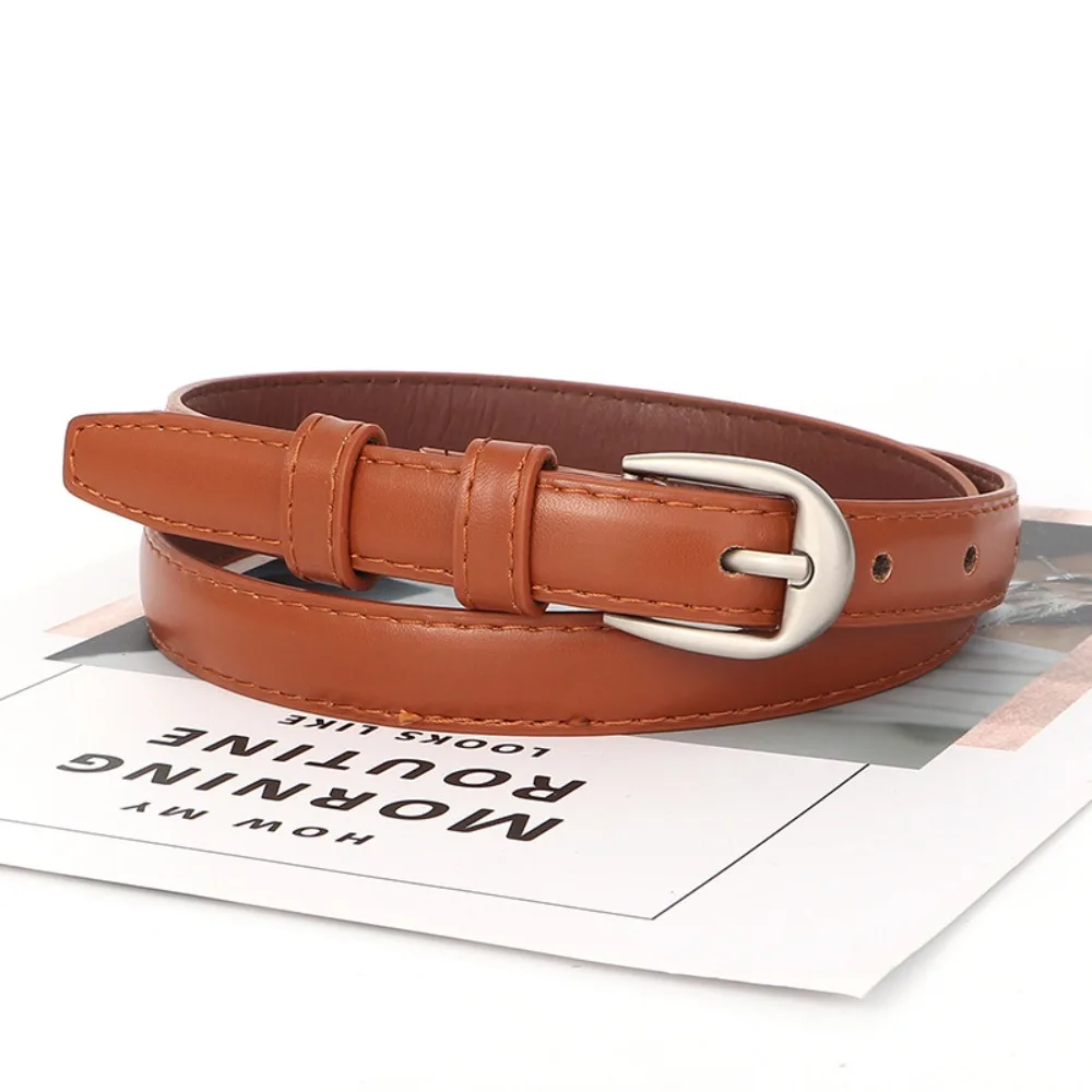 

Fashion Silver Pin Buckle Women Leather Belt Casual Luxury Design Waistband Retro Simplicity Jeans Belt For Women Girl