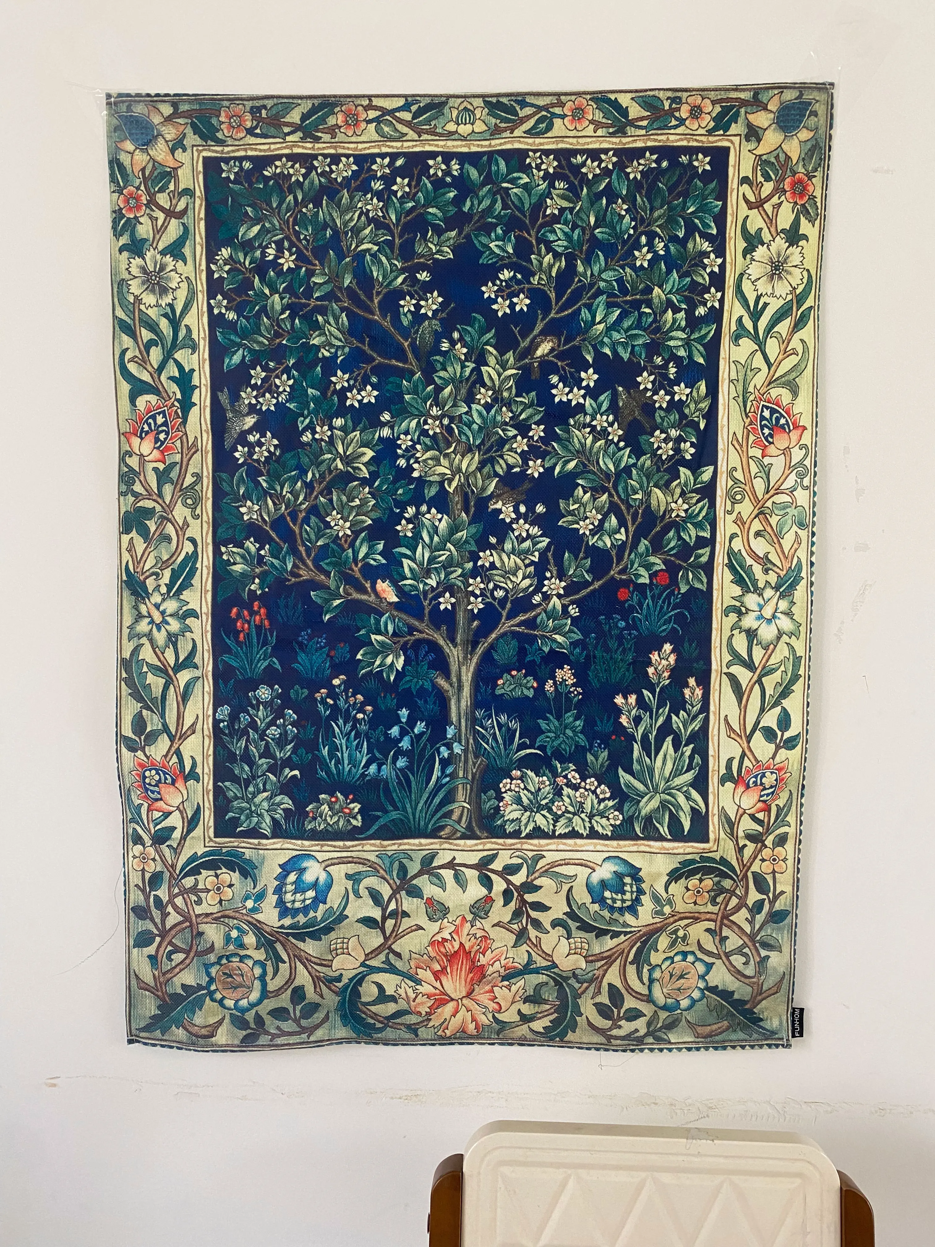 Tree of Life Tapestry Wall Hanging of Textile Jacquard Weave Home Textile Art Decoration Linen100%