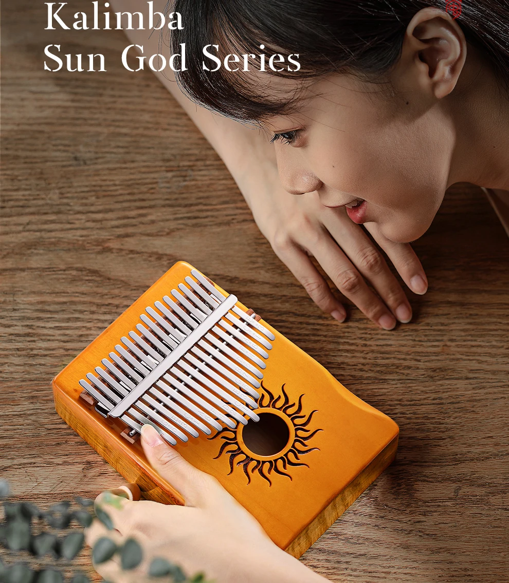 Hluru 17-Tasten-Kalimba aus Ahornholz, 21 Tasten, Daumenklavier, tragbares Fingerklavier für Anfänger, Mbira, Geschenk für Kinder und Erwachsene – Detail 1
