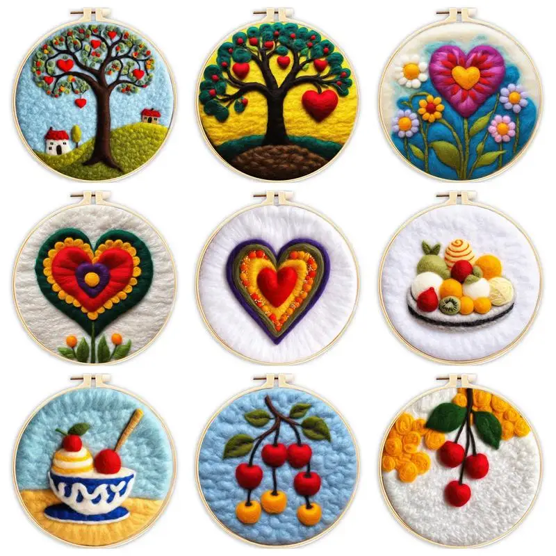 

GATYZTORY Love Tree Needle Felting Kit Fruit Home Decoration Adult Hobbies Flower Needle Felting Kits For Beginners Living Room