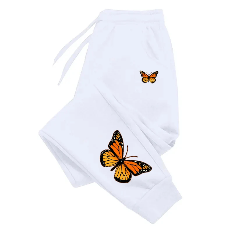 Damen-Jogginghose mit Schmetterlingsdruck, modisch, lässig, Trend, Jogginghose, vielseitig, weich, heiße Verkäufe, Straße, elastische Taille – Detail 8