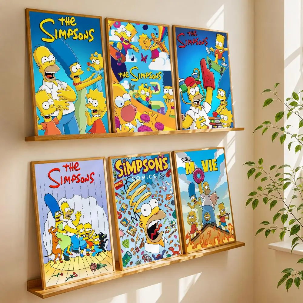 The S-Simpsons Anime Cartoon Poster HD Home Wall Stickers House Hallway Living Room Bedroom Bar Office Decor Art Prints