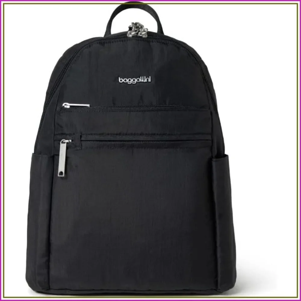 Anti-theft Travel Backpack 10x13 Slash-Resistant Nylon Daypack with RFID, Black