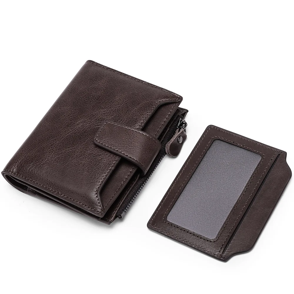 Echte Leder Herren Brieftasche RFID Blocking Trifold Herren kurze Reise Brieftaschen ID Bank Kreditkarten inhaber Münz koffer Geschenke für Männer