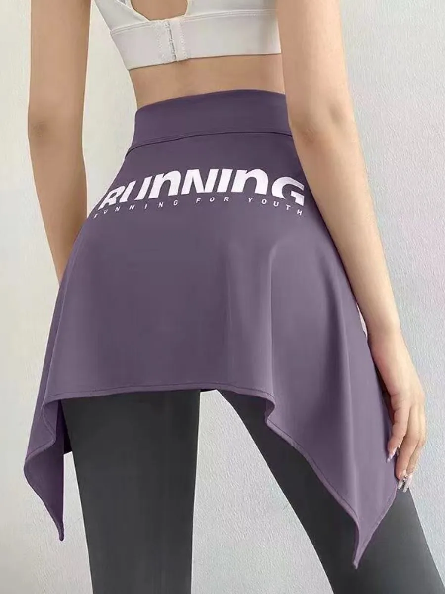 Fitness Yoga Sharkskin Shorts Bicycle Riding Yoga Pants Skirt Cover up Slimming Strap Design Road Cycling Anti-Exposure